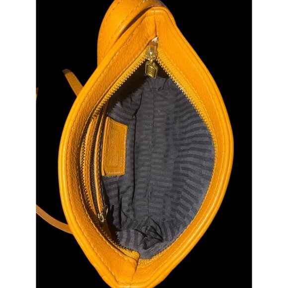 VTG Coach Sonoma Mini Zip 4313 Marigold Natural Grain Leather Crossbody Bag 90s - Picture 7 of 8